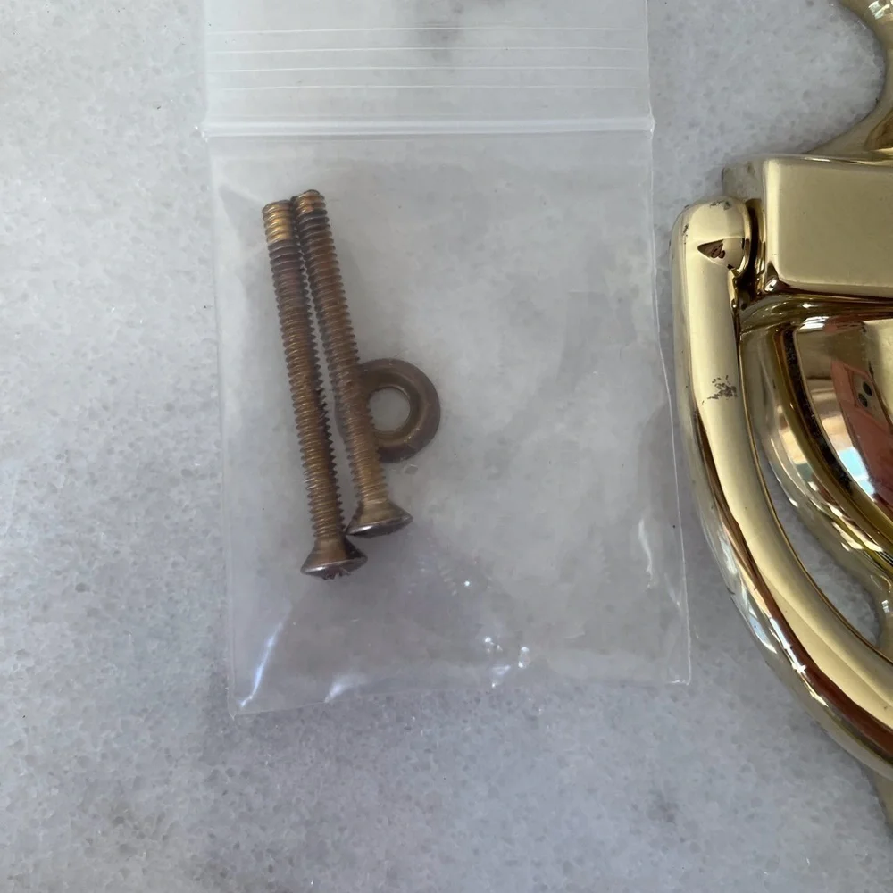 Vintage Polished Brass Door Knocker Traditional Colonial 6.75